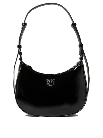 Pinko "love Birds" Shoulder Bag In Black