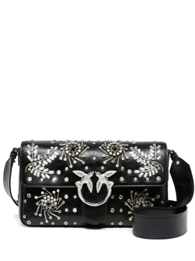 Pinko Love Birds Shoulder Bag In Black