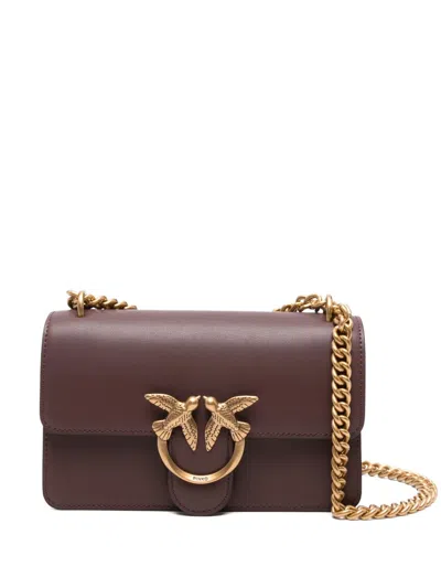 Pinko Love Birds Shoulder Bag In Brown