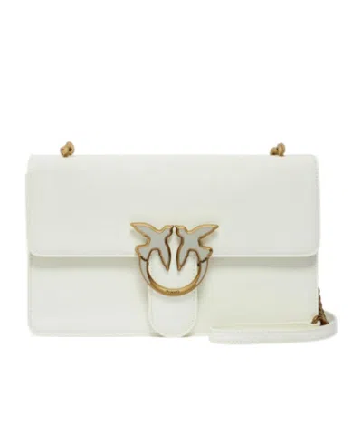 Pinko Love Birds Shoulder Bag In Beige