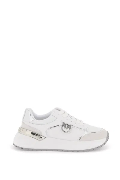 Pinko Love Birds Snekaers In White Silver (white)