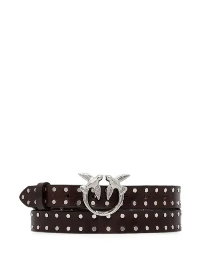 Pinko Love Birds Stud-embellished Belt In Brown