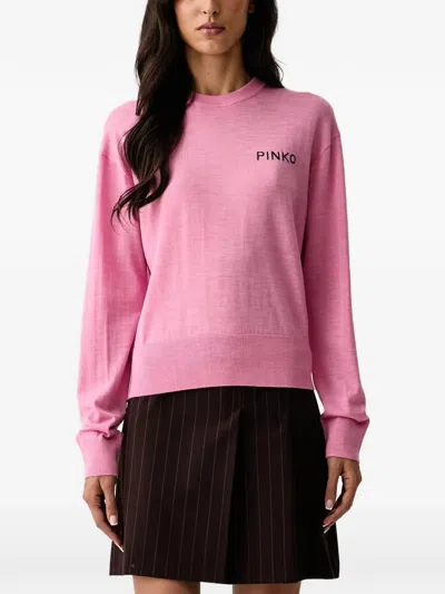 Pinko Love Birds Sweater In Pink