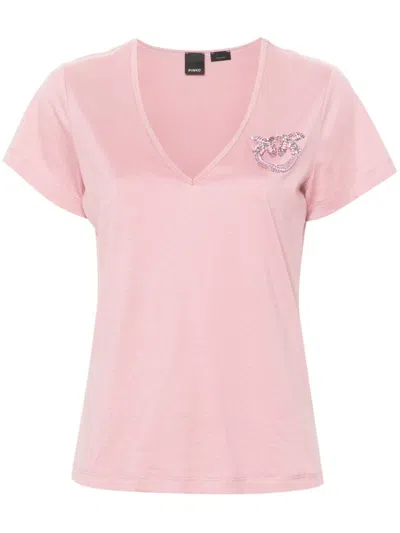 Pinko Love Birds T-shirt In Pink
