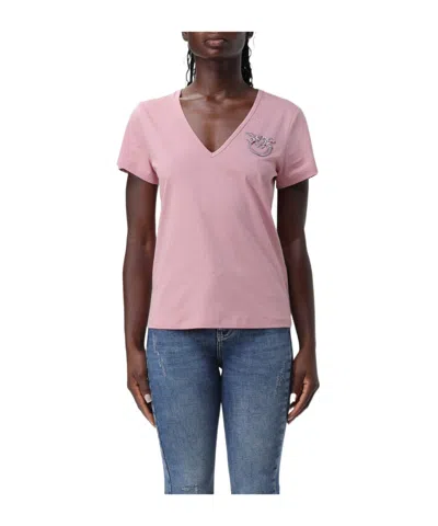 Pinko Love Birds T-shirt In Pink