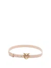 Pinko `love Birds` Thin Belt In Beige