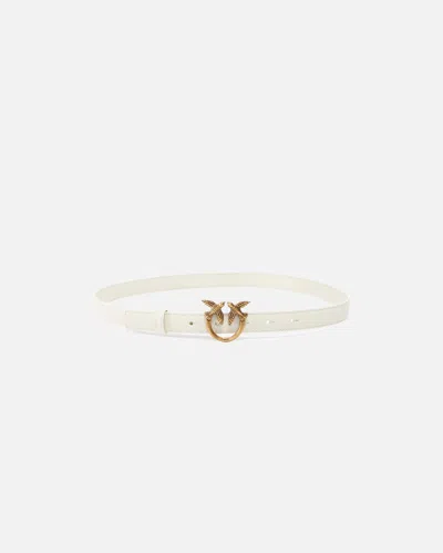 PINKO - LOVE BIRDS THIN LEATHER BELT 2CM - L