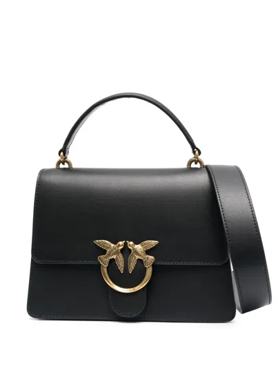 Pinko Love Birds Tote Bag In Black