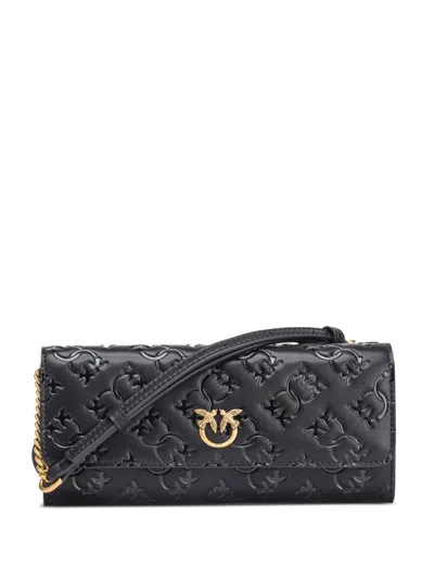 Pinko Love Birds Wallet-on-chain In Black