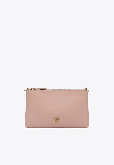 Pinko Love Birds Zip Pouch In Pink