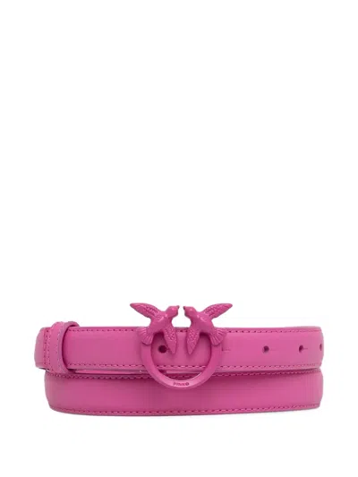 Pinko Love Birds.buckle Belt In Pink