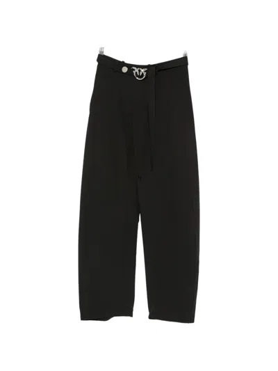 Pinko Love Birds Straight Leg Trousers In Black