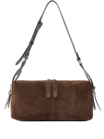 Pinko Love Birds-detail Shoulder Bag In Brown