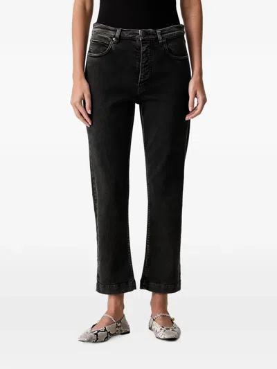 Pinko Love Birds-embroidered Jeans In Black