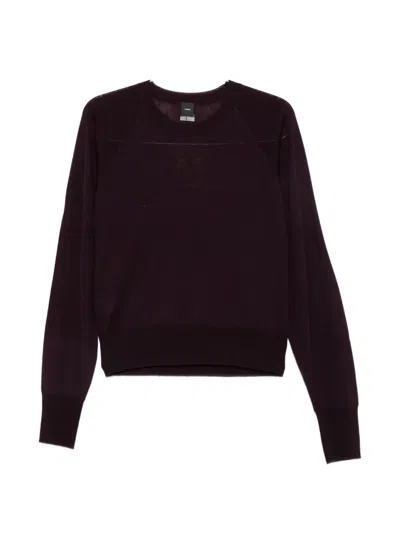 Pinko Love Birds-embroidered Raglan-sleeve Sweater In Black