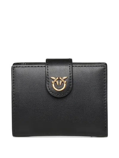 Pinko Love Birds-plaque Wallet In Black