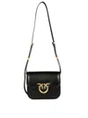 Pinko Love Box Black Crossbody Bag With Love Birds Plaque On The Front In Leather Woman In Black