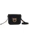 Pinko Love Box Black Crossbody Bag With Love Birds Plaque On The Front In Leather Woman In Black