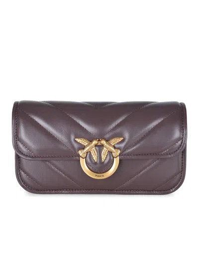 Pinko "love Box Baguette" Bag In Neutral