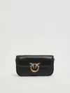 Pinko Love Box Baguette Nappa Clutch In Black