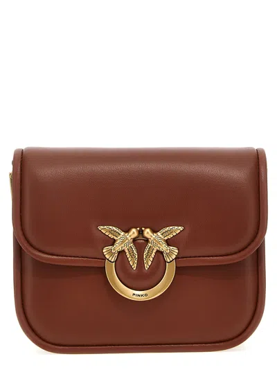 Pinko Love Box Mini Crossbody Bags Brown