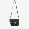 Pinko Love Box Black Crossbody Bag With Love Birds Plaque On The Front In Leather Woman In Black