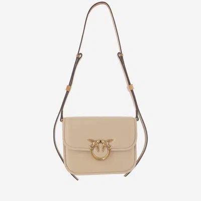 Pinko Love Box Shoulder Bag In Nude