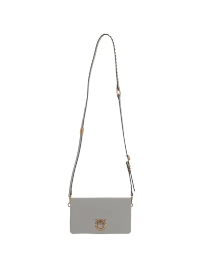 Pinko Love Classic Shoulder Bag In Gray