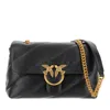 Pinko Love Bird Quilted Mini Shoulder Bag In Black