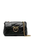 Pinko 'love Classic Puff' Black Shoulder Bag With Diagonal Maxi Quilting
