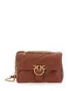 Pinko 'love Classic Puff' Brown Shoulder Bag With Diagonal Maxi Quilting In Leather Woman In Brown