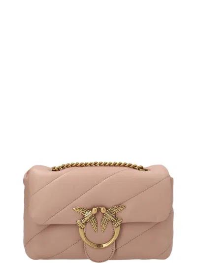 Pinko Love Classic Puff Crossbody Bag In Rose/rose Poudré-or Antique