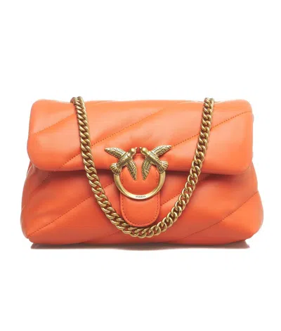 Pinko Love Classic Puff Logo Plaque Crossbody Bag In Orange