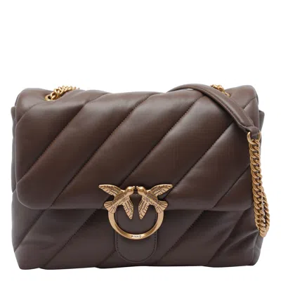Pinko Love Classic Puffer Shoulder Bag In Brown
