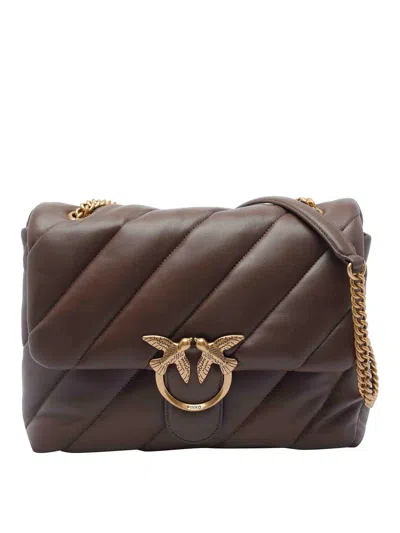 Pinko Love Classic Puffer Shoulder Bag In Brown