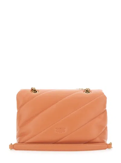 Pinko Love Classic Puffer Shoulder Bag In Orange