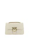 Pinko Love Classic Shoulder Bag In Bianco Seta-antique Gold