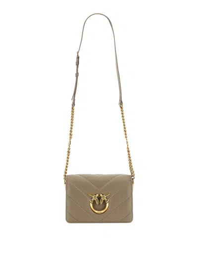 Pinko Love Click Classic Bag In Light Grey