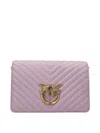 Pinko Classic Click V-quilted Shoulder Bag In Purple