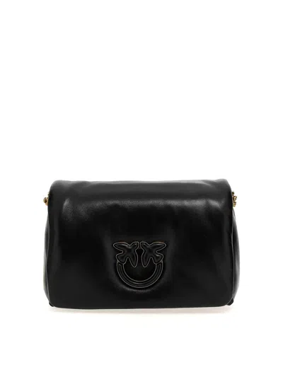 Pinko Love Click Classic Classic Puff Crossbody Bag In Black