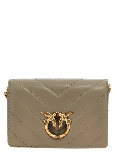 Pinko Love Click Classic Crossbody Bag In Brown