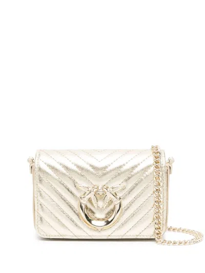 Pinko Love Click Crossbody Bag In Gold