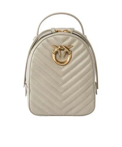 Pinko Love Click Matelassé Backpack In Nude