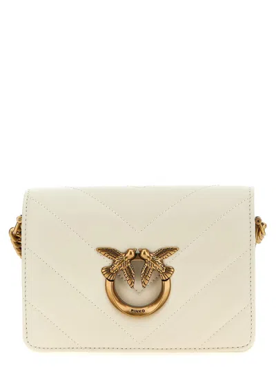 Pinko 'love Click Mini' Crossbody Bag In White