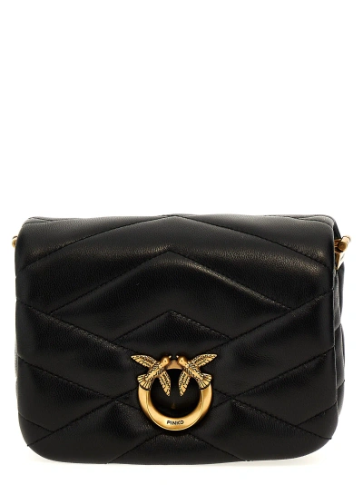 Pinko Love Click Puff Baby Bag In Nero-antique Gold