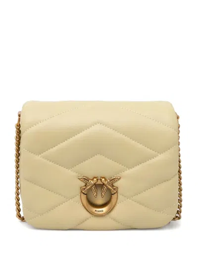 Pinko Love Click Shoulder Bag In Yellow