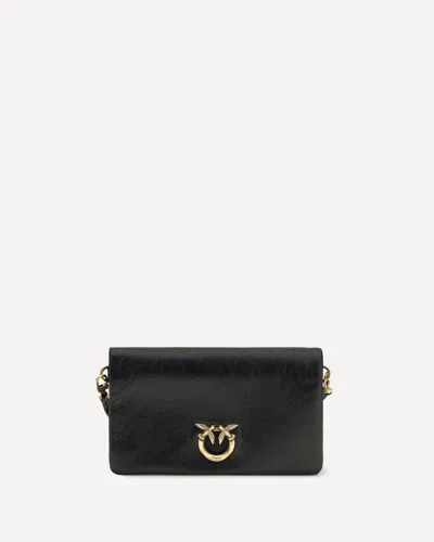 Pinko Love Click Soft Horizontal Mini Shoulder Bag In Black
