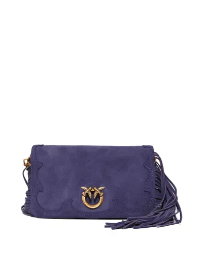 Pinko Love Click Soft Horizontal Mini Small Clutch In Gold