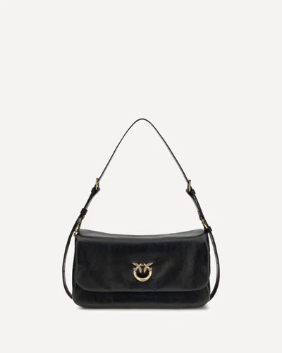 Pinko Love Click Soft Horizontal Shoulder Bag In Black