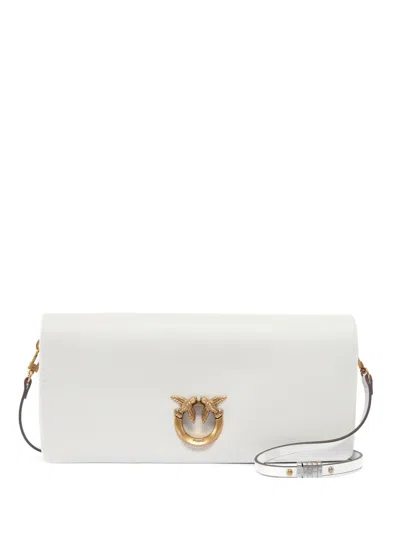 Pinko Love Click Soft Shoulder Bag In White